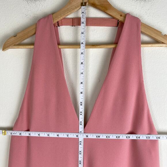 Tibi V Draped Midi Dress Size 0 Pink Haze Crepe Jumper Asymmetric Guest Designer - Picture 15 of 16